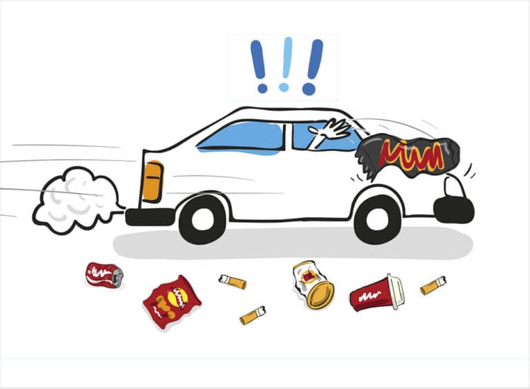 Litter thrown from car Clean Up Britain